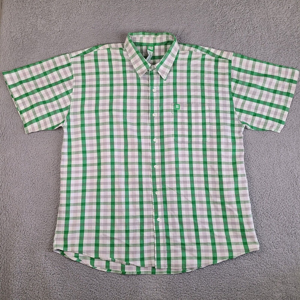 Evolution Shirt Men’s XXL Plaid Collared Button Down Short Sleeve‎ 2XL